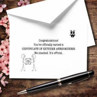 Tarjeta De Agradecimiento Certificado de Extrema Increíble
