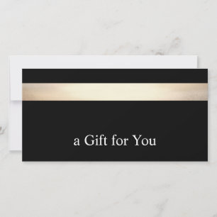 Tarjeta De Agradecimiento Certificado de regalo Black Gold Stripe