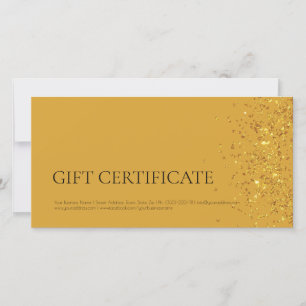 Tarjeta De Agradecimiento Certificado de regalo de diseño de lujo dorado Spa