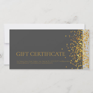 Tarjeta De Agradecimiento Certificado de regalo de diseño de lujo Gold Spark