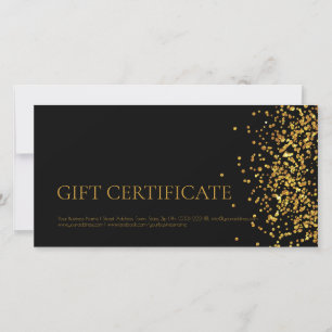 Tarjeta De Agradecimiento Certificado de regalo de diseño de lujo Gold Spark