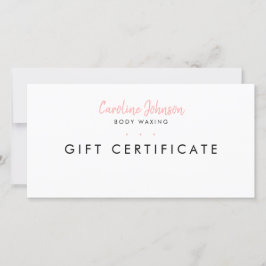Tarjeta De Agradecimiento Certificado de regalo de lavado de cuerpo blanco m