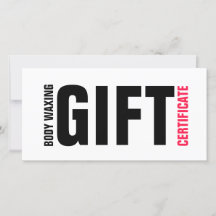 Certificado de regalo de lavado de cuerpo negrita 
