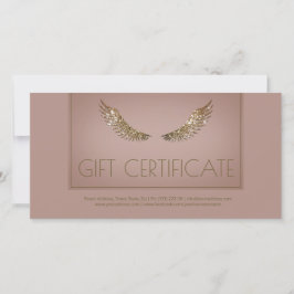 Tarjeta De Agradecimiento Certificado de regalo Lash de diseño de lujo Alas 