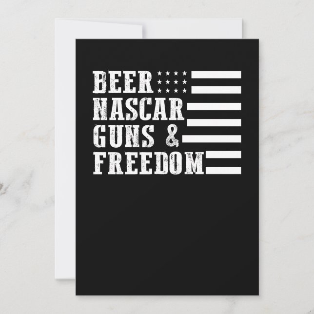 Tarjeta De Agradecimiento Cerveza| Cerveza Nascar arma libertad (Anverso)