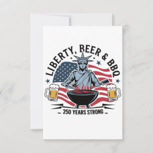 Tarjeta De Agradecimiento Cerveza y barbacoa Librity 250 años fuertes 4 de j