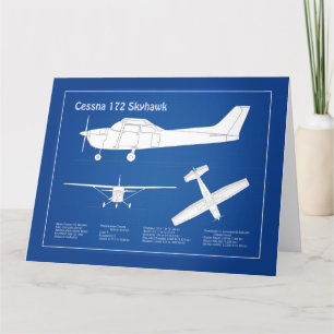 Tarjeta De Agradecimiento Cessna 172 Skyhawk - Planes de diseño aéreo ABD