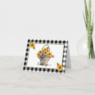 Tarjeta De Agradecimiento Cesta de girasoles 