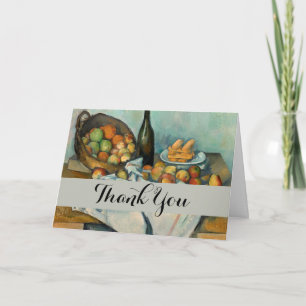 Tarjeta De Agradecimiento Cesta de manzanas de Paul Cezanne Vida muerta vint
