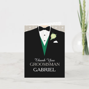 Tarjeta de agradecimiento chaleco verde padrino