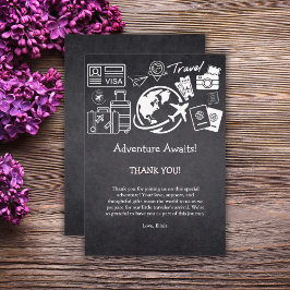 Tarjeta De Agradecimiento Chalkboard Adventure espera Baby Shower