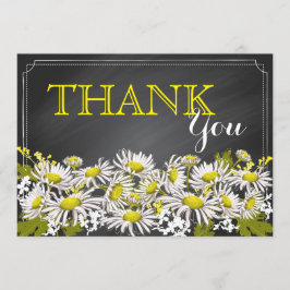 Tarjeta De Agradecimiento Chalkboard Daisies Rustic Modern Gracias