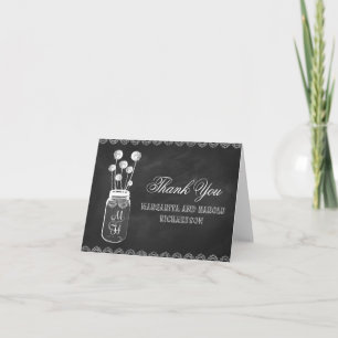 Tarjeta De Agradecimiento Chalkboard mason jar dandelions thank you cards