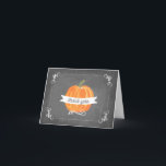 Tarjeta De Agradecimiento Chalkboard Pequeña Calabaza Gracias<br><div class="desc"></div>