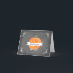 Tarjeta De Agradecimiento Chalkboard Pequeña Calabaza Gracias<br><div class="desc"></div>