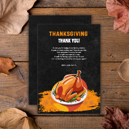 Tarjeta De Agradecimiento Chalkboard Thankde Roast Turkey Baby Shower