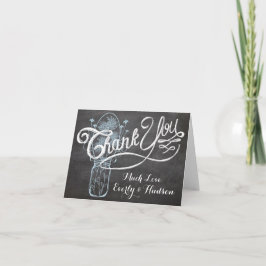 Tarjeta De Agradecimiento Chalkboard Typography Boda Gracias