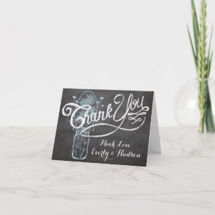 Tarjeta De Agradecimiento Chalkboard Typography Boda Gracias
