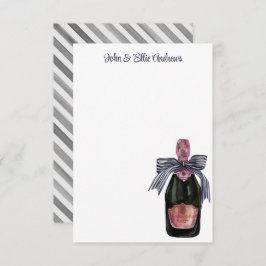 Tarjeta De Agradecimiento Champagne francés acuarela con barro a rayas