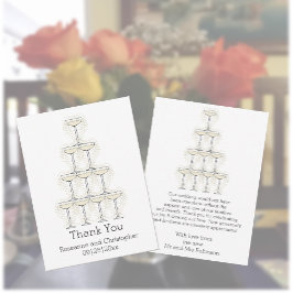 Tarjeta De Agradecimiento Champagne Glasses Simple Wedding