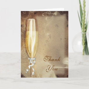 Tarjeta De Agradecimiento Champagne Gracias
