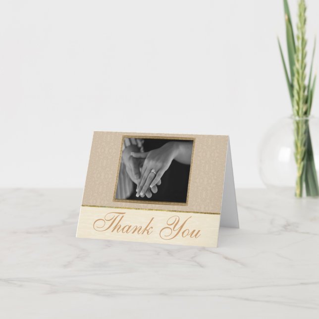 Tarjeta de agradecimiento Champagne Lace (Anverso)