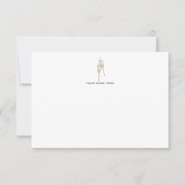 Tarjeta De Agradecimiento Champagne Notecard (Anverso)