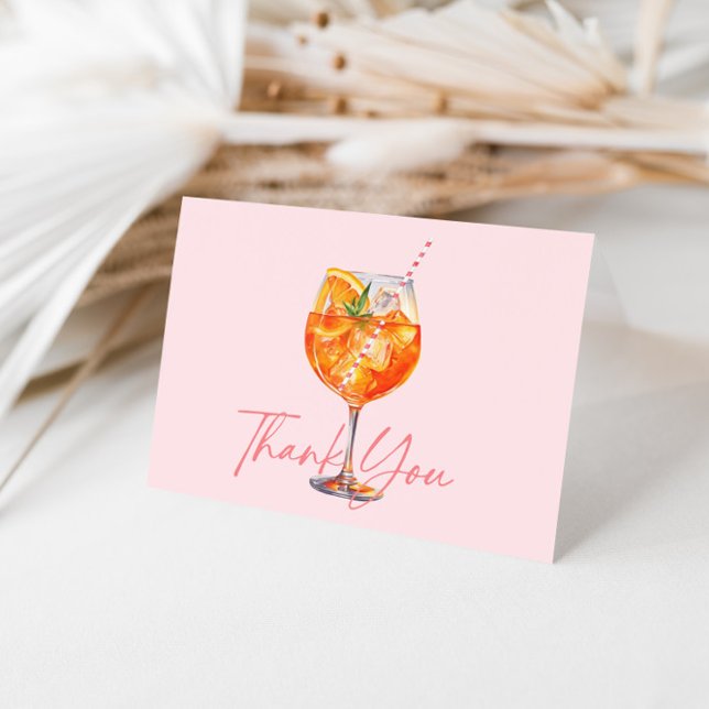 Tarjeta De Agradecimiento Champagne Rosa Aperol Spritz Baño Nupcial (Subido por el creador)