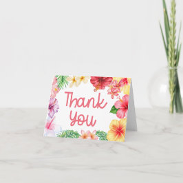 Tarjeta De Agradecimiento Champán de Bienvenida para Baby Shower Aloha 