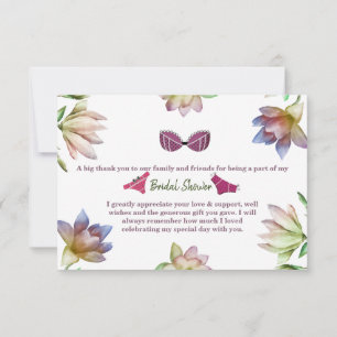 Tarjeta De Agradecimiento Champán de boda de lencería