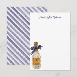 Tarjeta De Agradecimiento Champán francés acuarela con arco de la marina