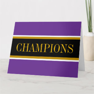 Tarjeta De Agradecimiento CHAMPIONS Royal Púrpura Negro Blanco Rayas de Carr