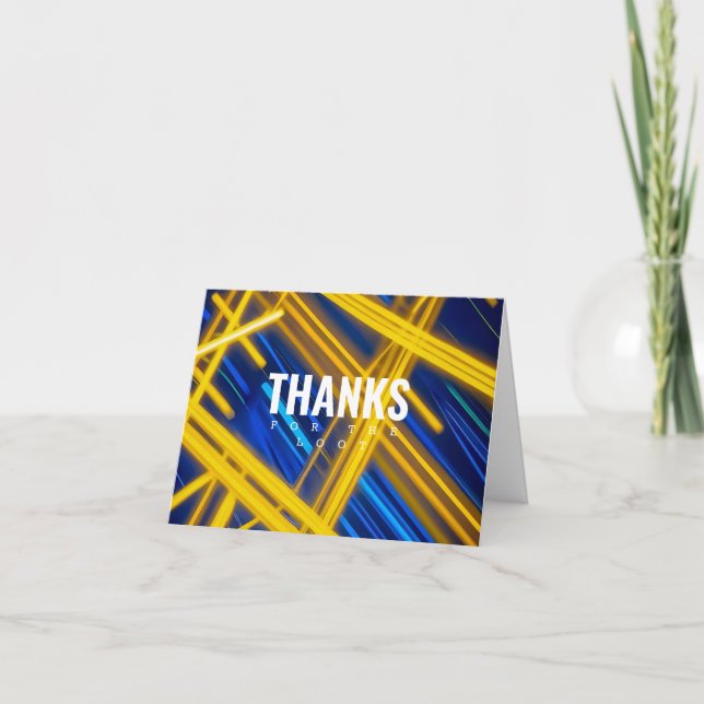 Tarjeta De Agradecimiento Chaotic Glowing Cyberpunk Magenta Tech Digital (Anverso)