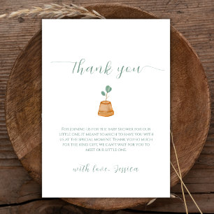 Tarjeta De Agradecimiento Chaparrito Bohemio Minimalista Jardín Baby Shower