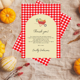 Tarjeta De Agradecimiento Chaparrito Moderno de Campo con Fiesta de Baby Sho