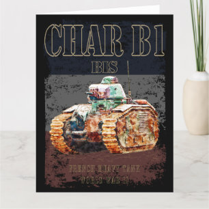 Tarjeta De Agradecimiento Char B1 Bis Heavy Tank francés de la Segunda Guerr