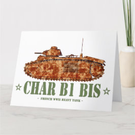 Tarjeta De Agradecimiento Char B1 bis Segunda Guerra Mundial Dos tanques pes
