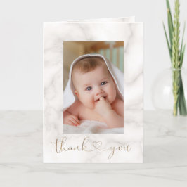Tarjeta De Agradecimiento Charle Flores Blancas Cruz de Oro Christening