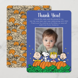 Tarjeta De Agradecimiento Charlie Brown y la Calabaza de Pandillas
