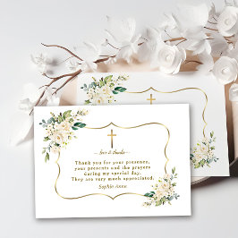 Tarjeta De Agradecimiento Charm Invitation De Bautizo Con Flores Baptism