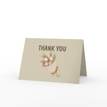 Charming Bouquet Thank You Card – Folded Design