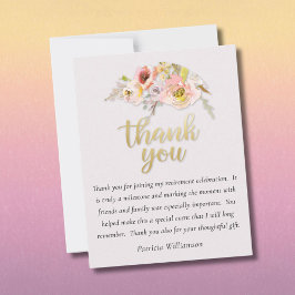 Tarjeta De Agradecimiento Charming Floral Budget Retirement