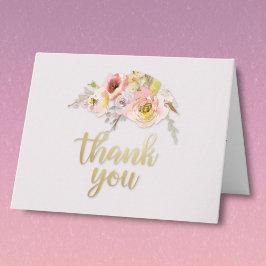 Tarjeta De Agradecimiento Charming Floral Budget Retirement 