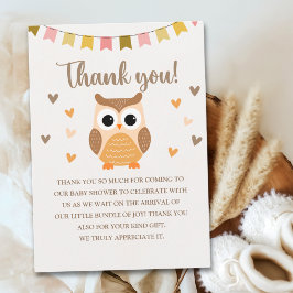 Tarjeta De Agradecimiento Charming Owl Baby Shower boy – 'It's a Boy