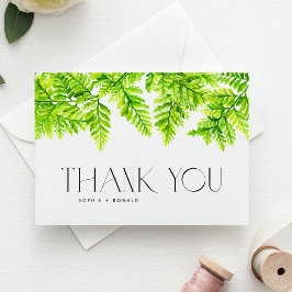 Tarjeta De Agradecimiento Chartreuse Green Fern deja Boda de Garland