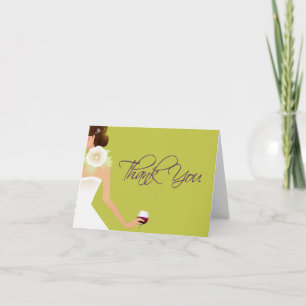Tarjeta De Agradecimiento Chartreuse Vino de ducha de novia Gracias