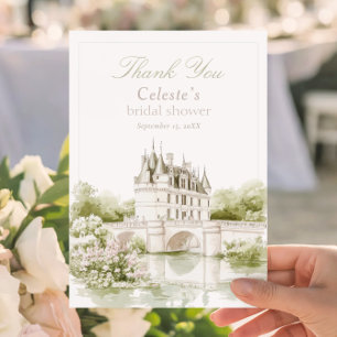 Tarjeta De Agradecimiento Château francés elegante Romance Despedida de solt