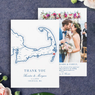 Tarjeta De Agradecimiento Chatham Bars en Cape Cod Boda Foto