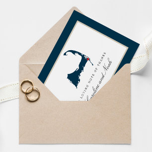 Tarjeta De Agradecimiento Chatham Cape Cod Blue Boda Gracias