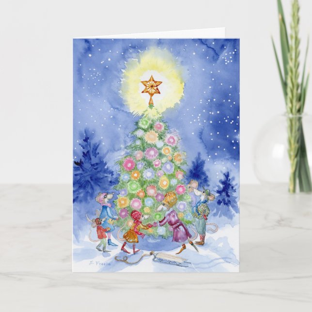 Tarjeta De Agradecimiento Cheddar Corners Community Christmas Tree Card (Anverso)